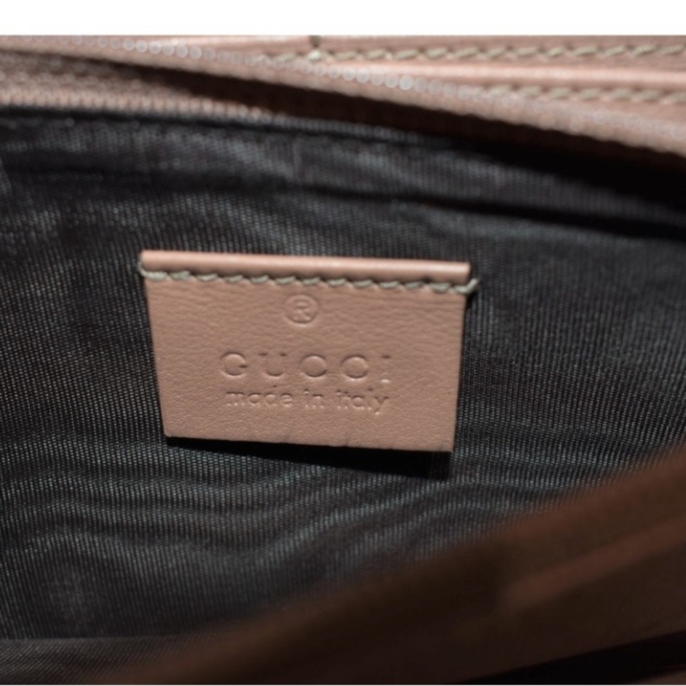GUCCI Monogram Twins Large Zip Around Wallet Metallic Bronze - Picture 10 of 16